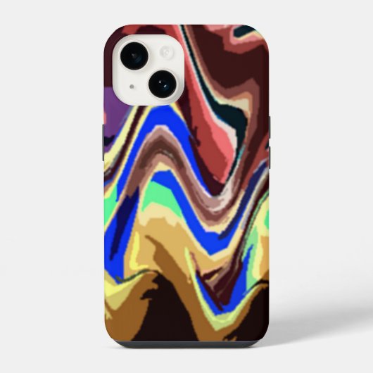 Wavy Fiesta Colors Pattern iPhone Hülle (Rückseite)