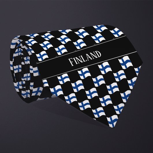 Wavy Finland Flag Muster Krawatte