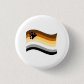 Wavy-Flag Bär Pride Paw Button (Vorderseite)