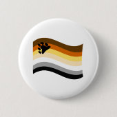 Wavy-Flag Bär Pride Paw Button (Vorderseite)