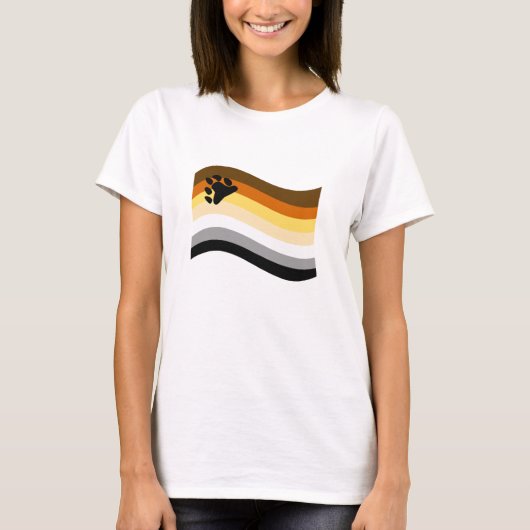 Wavy-Flag Bär Pride Paw T-Shirt (Vorderseite)