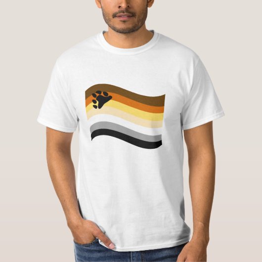 Wavy-Flag Bär Pride Paw T-Shirt (Vorderseite)