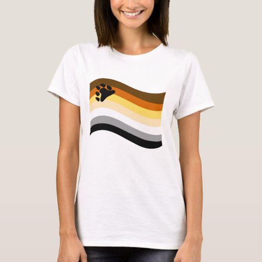 Wavy-Flag Bär Pride Paw T-Shirt (Vorderseite)