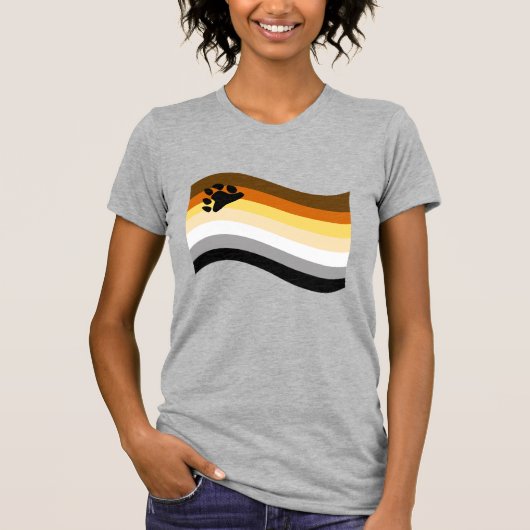 Wavy-Flag Bär Pride Paw T-Shirt (Vorderseite)