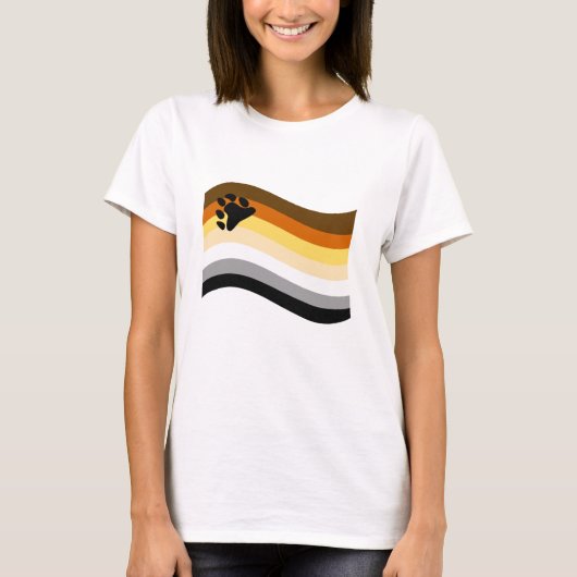 Wavy-Flag Bär Pride Paw T-Shirt (Vorderseite)