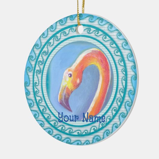 Wavy Flamingo  Keramik Ornament (Links)