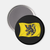 Wavy Flanders Flag Magnet (Vorderseite/Rückseite)
