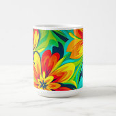Wavy Floral Expressionist Design Kaffeetasse (Mittel)