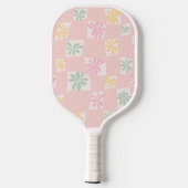Wavy Floral Karo Pickleball Schläger (Rückseite)