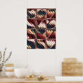 Wavy Fraktal Pattern Poster (Küche)