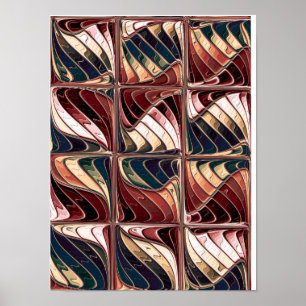 Wavy Fraktal Pattern Poster