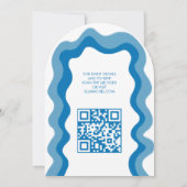 Wavy Frame Arch Modern Custom QR Bar Bat Mitzvah Einladung (Rückseite)