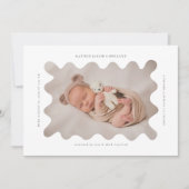 Wavy Frame Birth Announcement Foto Ankündigung (Vorderseite)