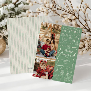 Wavy Frame Bow Hand gezeichnet Mercury Christmas 2 Feiertagskarte