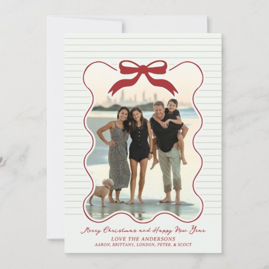 Wavy Frame Bow Pinstriday Weihnachten (Vorderseite)
