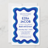 Wavy Frame Modern Chic Custom Bar Bat Mitzvah Einladung (Vorderseite)