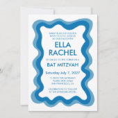 Wavy Frame Modern Chic Custom Bar Bat Mitzvah Einladung (Vorderseite)