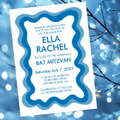 Wavy Frame Modern Chic Custom Bar Bat Mitzvah Einladung