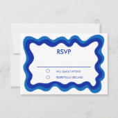 Wavy Frame Modern Chic Custom Bar Bat Mitzvah RSVP Karte (Vorderseite)