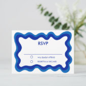 Wavy Frame Modern Chic Custom Bar Bat Mitzvah RSVP Karte (Stehend Vorderseite)