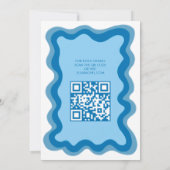 Wavy Frame Modern Custom QR CODE Bar Bat Mitzvah Einladung (Rückseite)