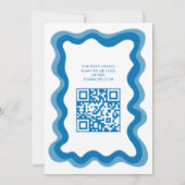 Wavy Frame Modern Custom QR CODE Bar Bat Mitzvah Einladung (Rückseite)