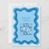 Wavy Frame Modern Custom QR CODE Bar Bat Mitzvah Einladung (Rückseite)