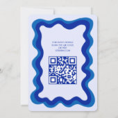 Wavy Frame Modern Custom QR CODE Bar Bat Mitzvah Einladung (Rückseite)