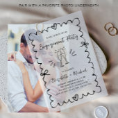 Wavy Frame Overlay-Engagement-Partei Pergament Einladungen
