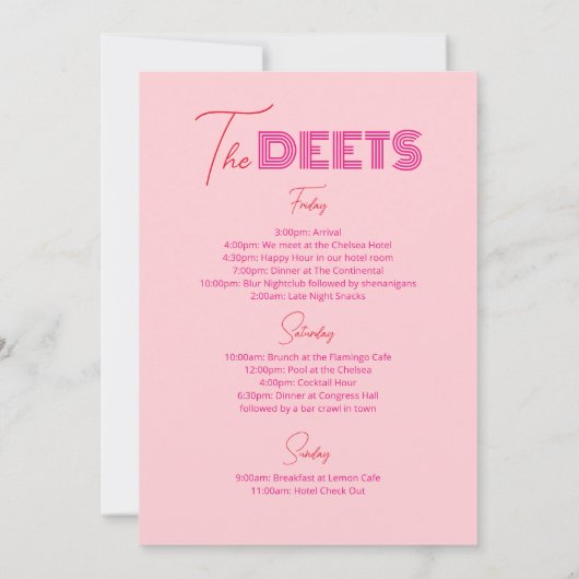 Wavy Frame Retro Bachelorette Wochenendreise Einladung (Rückseite)