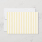 Wavy Frame Soft Yellow Striped Wedding  RSVP Karte (Rückseite)