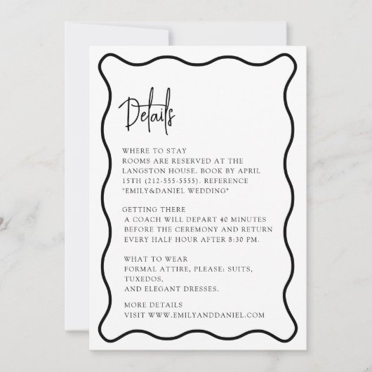 Wavy Frame, Wavy Ränder, modern, Details Karte (Vorderseite)