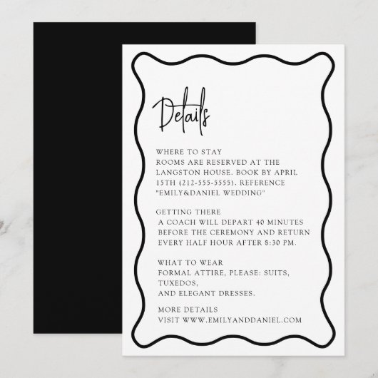 Wavy Frame, Wavy Ränder, modern, Details Karte (Vorne/Hinten)