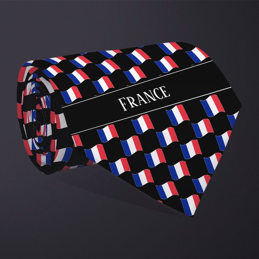 Wavy France Flag Pattern Krawatte