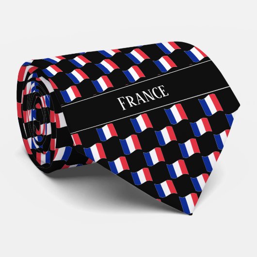 Wavy France Flag Pattern Krawatte (Gerollt)