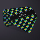 Wavy Gabon Flag Pattern Krawatte