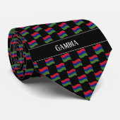 Wavy Gambia Flag Pattern Krawatte (Gerollt)