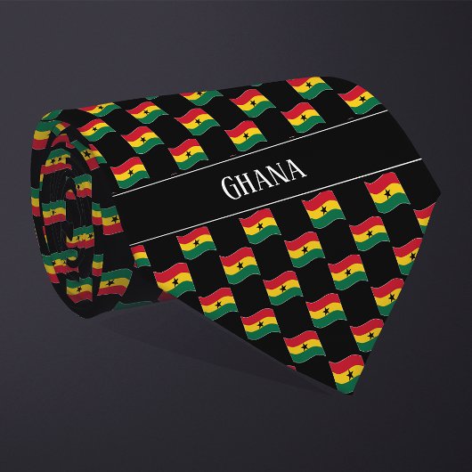 Wavy Ghana Flag-Muster Krawatte