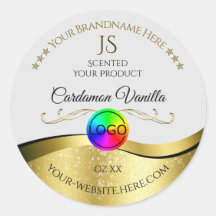 Wavy Gold Dekoration auf dem Monogram Logo-Label f