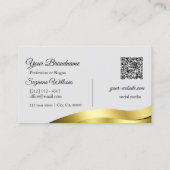 Wavy Gold Dekoration auf Light Gray und Initials Q Visitenkarte (Rückseite)