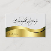 Wavy Gold Dekoration auf Light Gray und Initials Q Visitenkarte (Vorderseite)