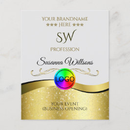 Wavy Gold Dekoration auf Monogram-Flyer für hellgr Flyer