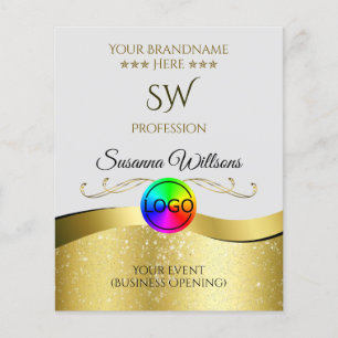 Wavy Gold Dekoration auf Monogram-Flyer für hellgr Flyer