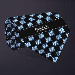 Wavy Greece Flag Pattern Krawatte