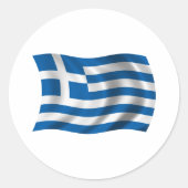 Wavy Greece Flag Runder Aufkleber (Vorderseite)