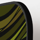 Wavy Green Geometric Graphic Monogram Carbon Fibre Pickleball Schläger (Linke Seite)