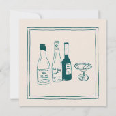 Wavy Green Handwriting Retro Wedding Rsvp Einladung (Rückseite)