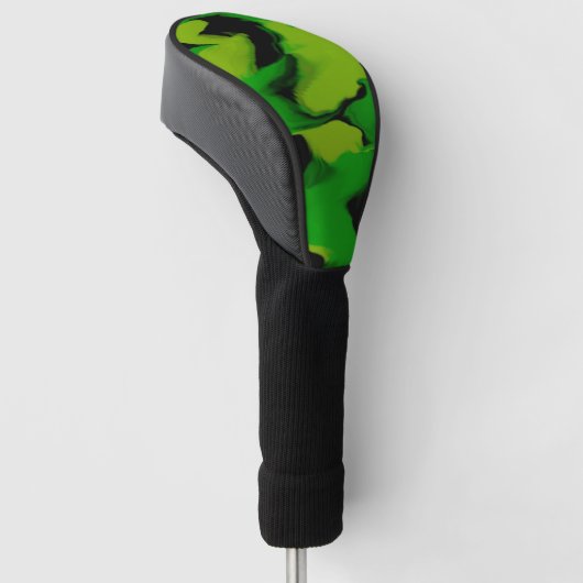Wavy Green und Black Golf Headcover (angewinkelt)