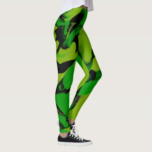 Wavy Green und Black Leggings (Rechts)