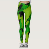 Wavy Green und Black Leggings (Vorderseite)